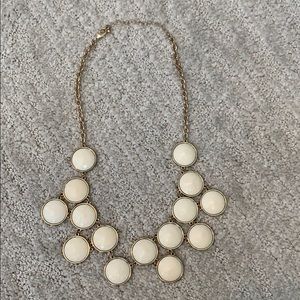 J Crew white and gold statement necklace